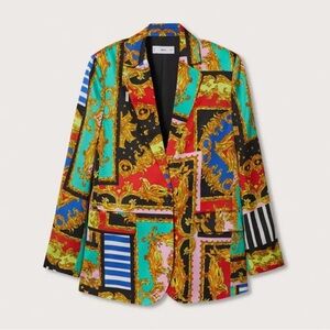 MANGO Barroque Print Blazer used only once